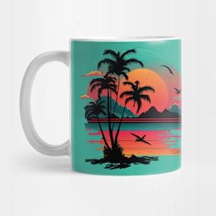 ⭐⭐⭐⭐⭐ summer tropical sunset palm tree beach Mug